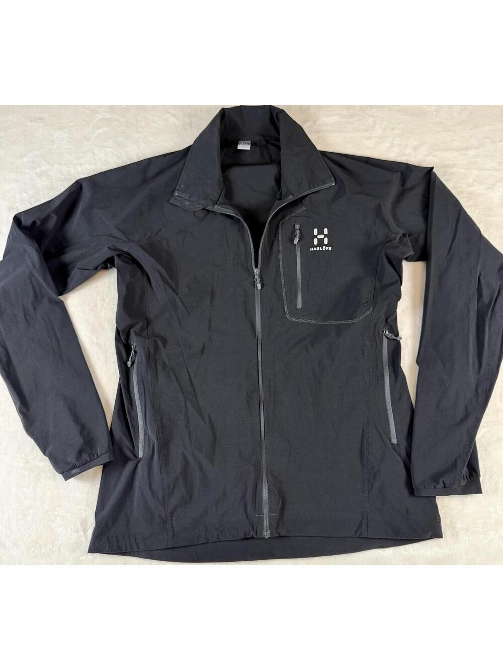 Haglofs Mens Softshell Jacket Black Full Zip Lightweight Outdoor Size XL